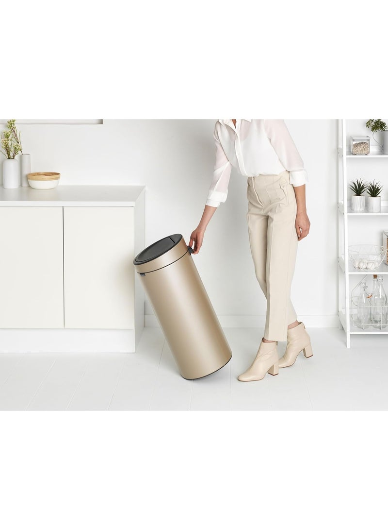 Brabantia 30L Kitchen Touch Bin – Soft-Touch Open, Removable Lid, Easy Clean with Free Bin Bags, Metallic Gold - Image 4